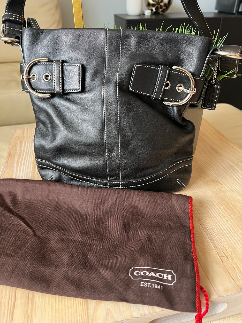 Coach Black Leather Soho Buckle Crossbody Bag